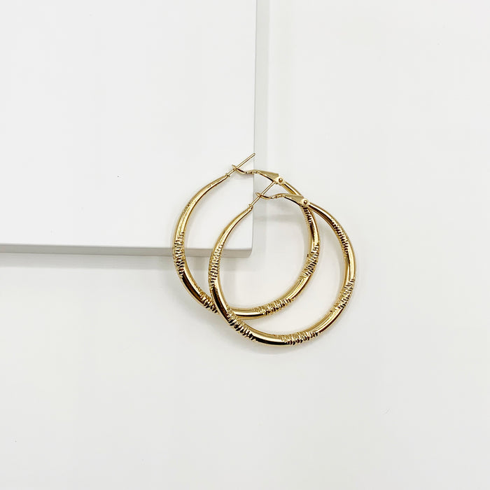 Luisa etched hoop earrings