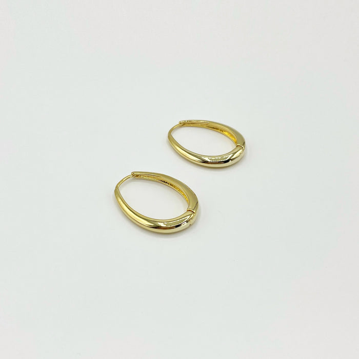 Mari 14k gold plated oval hoop earrings