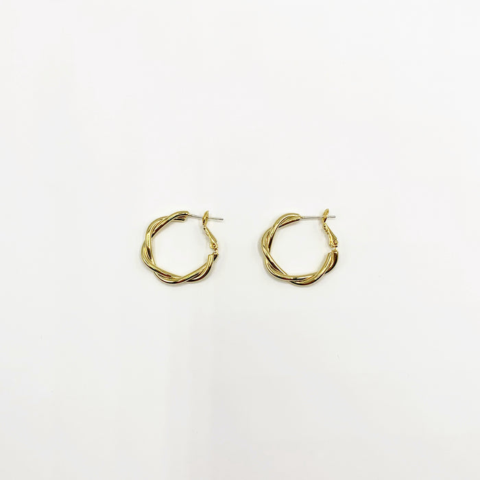 Monroe 14k gold plated twisted hoop earrings