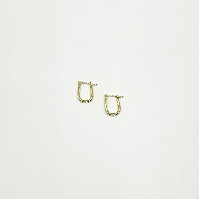 Neva 14k gold plated minimal U shaped earrings