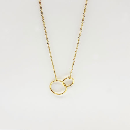 18k gold plated necklace with double hoop detail 