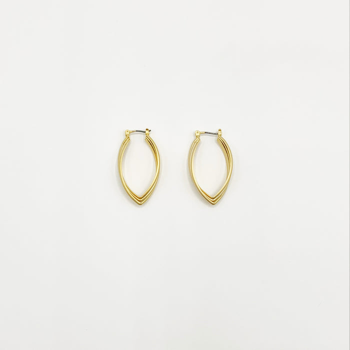 Serena 14k gold plated twisted oval hoop earrings