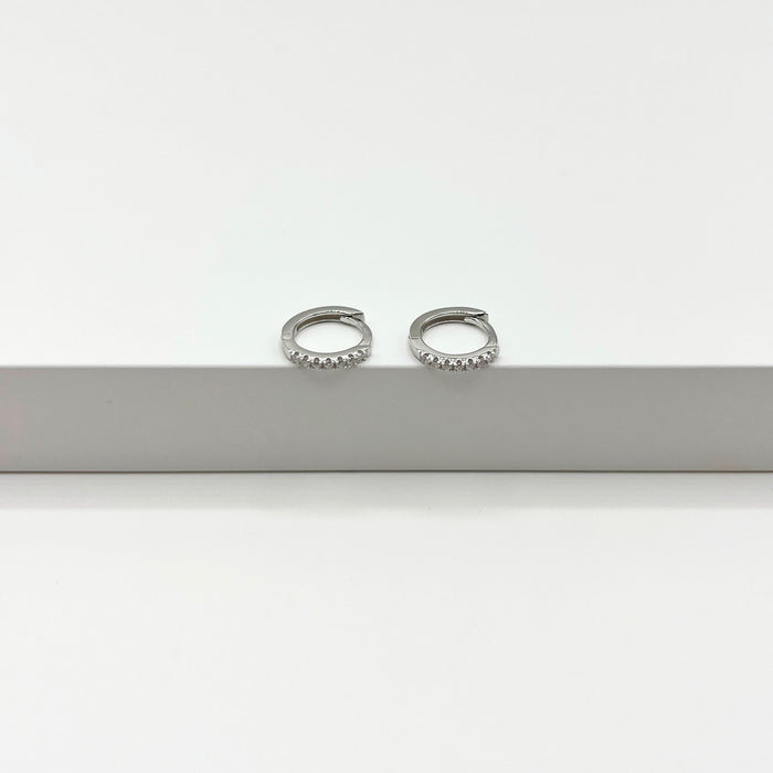 Vivi sterling silver mini hoop earrings with stones