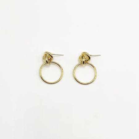 14k gold plated drop earrings with knot detail