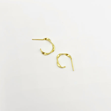 18k gold plated sterling silver, minimal, dainty twisted hoop earrings 